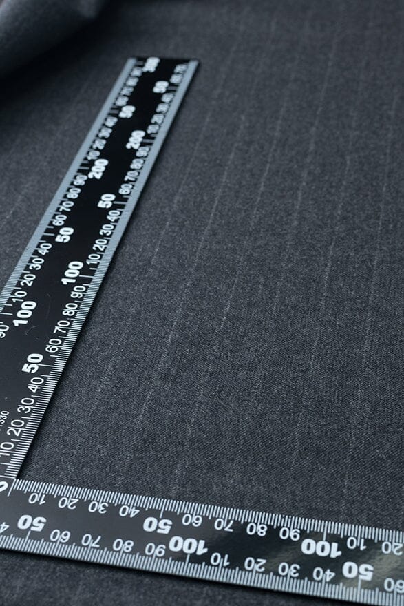 Vintage Suit Fabrics-VBC V20272 Gray Stripe Winter Wool-2.9m