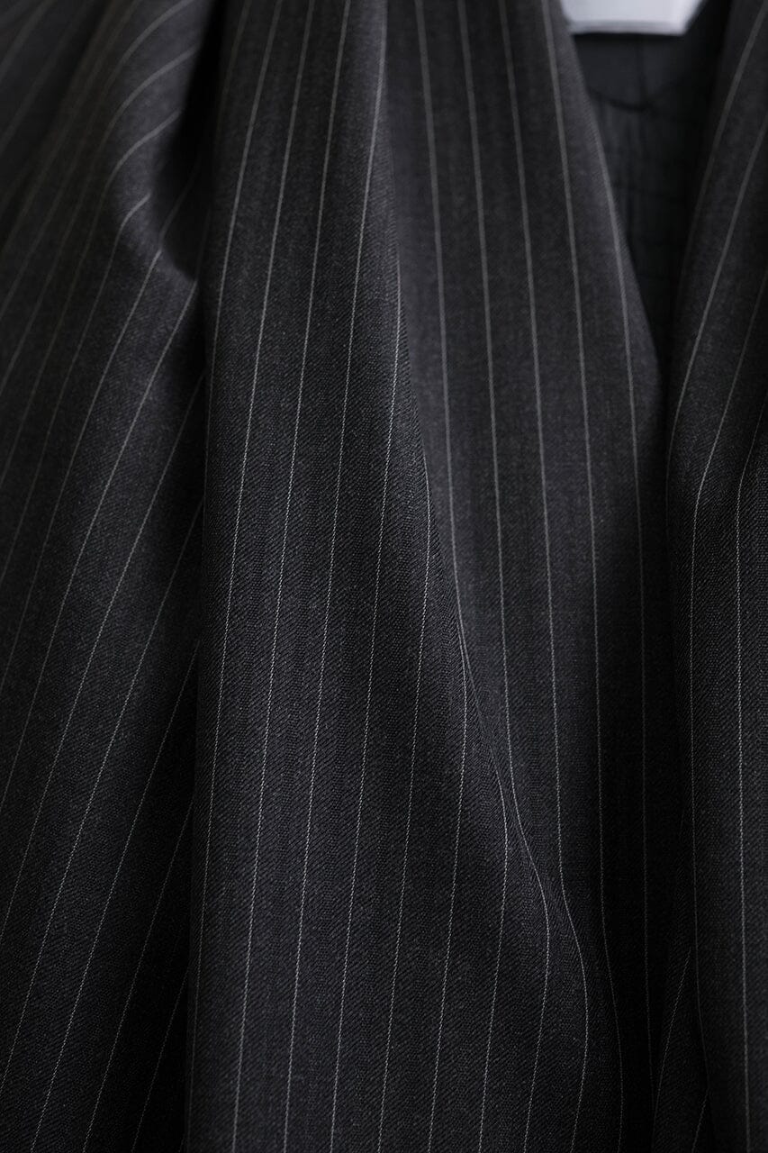 Vintage Suit Fabrics-VBC V23256 VBC Charcoal Stripe 110's Wool Suiting -3m