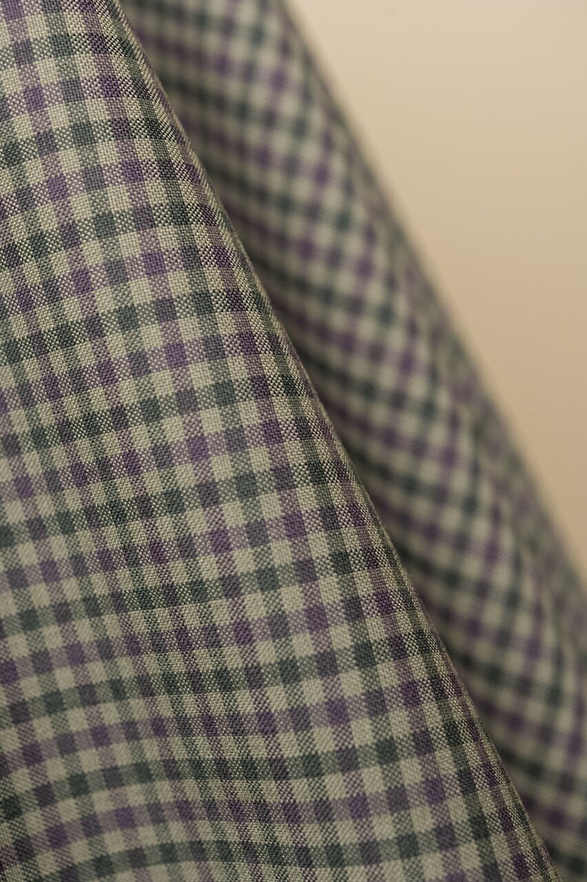 Vintage Suit Fabrics-VBC V23267 VBC Purple&Green Check Jacketing -3.7m