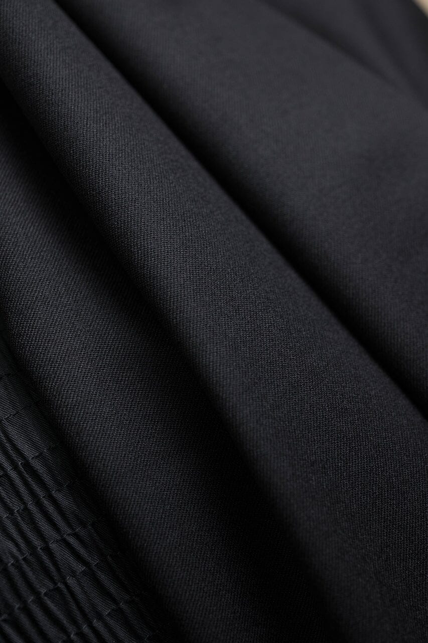 Vintage Suit Fabrics-VBC V23269 VBC Black Plain Pure Merino Wool Suiting -3m