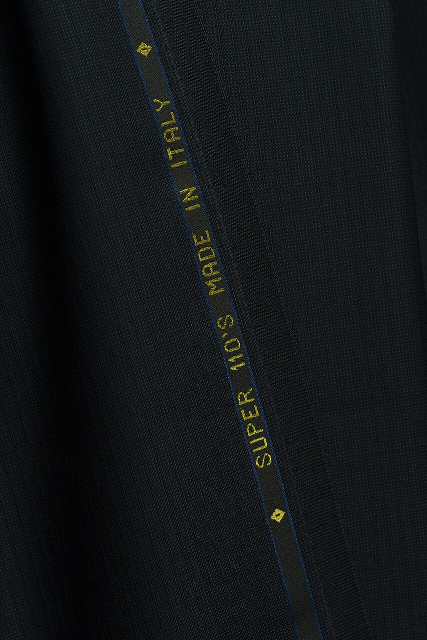 Vintage Suit Fabrics-VBC V23473 VBC Black Stripe Wool Suiting -3m