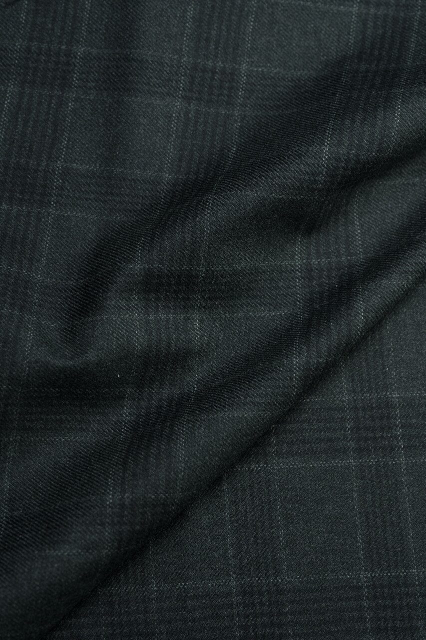 Vintage Suit Fabrics-Vintage 6030-22-109 Pure Wool Winter Jacketing in Dark Green-2.1m