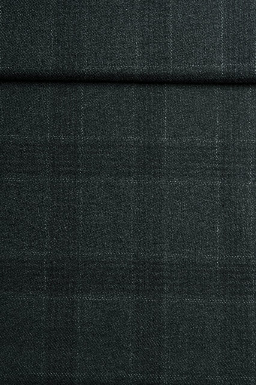 Vintage Suit Fabrics-Vintage 6030-22-109 Pure Wool Winter Jacketing in Dark Green-2.1m