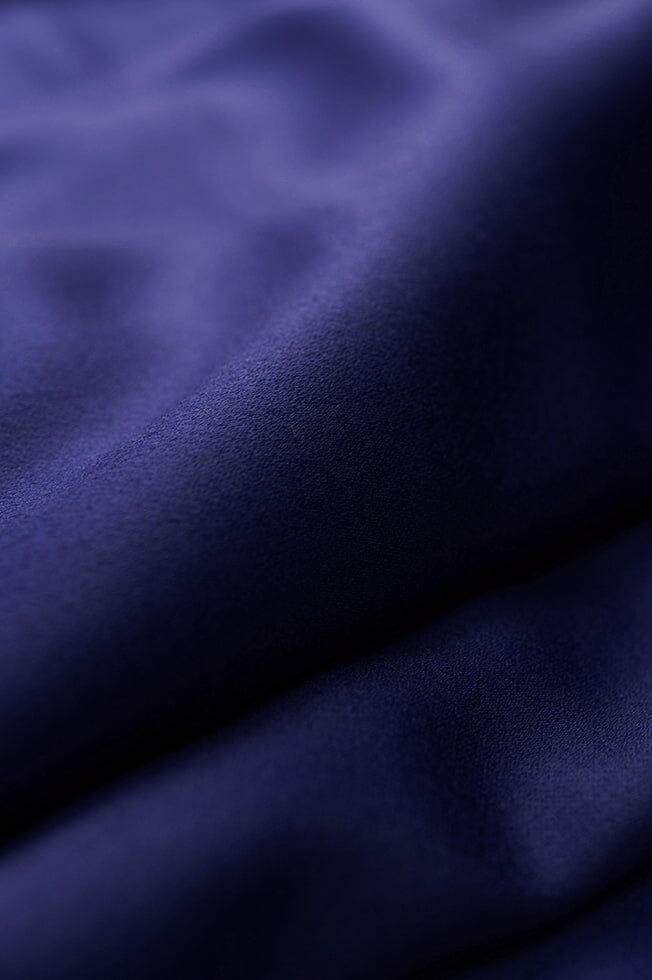 Vintage Suit Fabrics-Vintage V10181 Superfine Navy Wool Satin Jacketing-1.9m
