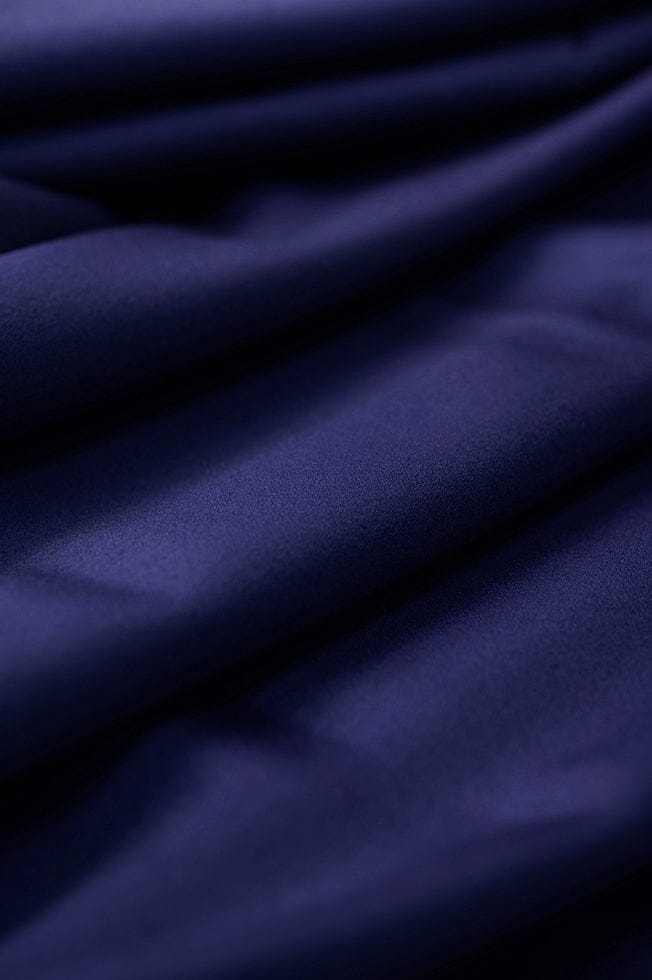 V10181 Superfine Navy Wool Satin Jacketing-1.9m Vintage Suit Fabrics Vintage