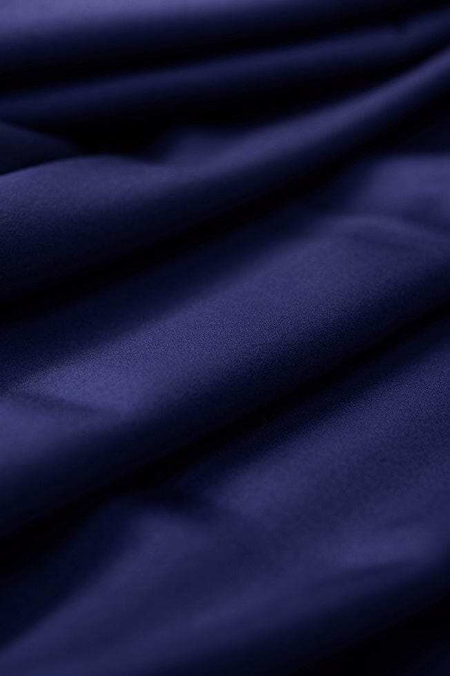 Vintage Suit Fabrics-Vintage V10181 Superfine Navy Wool Satin Jacketing-1.9m