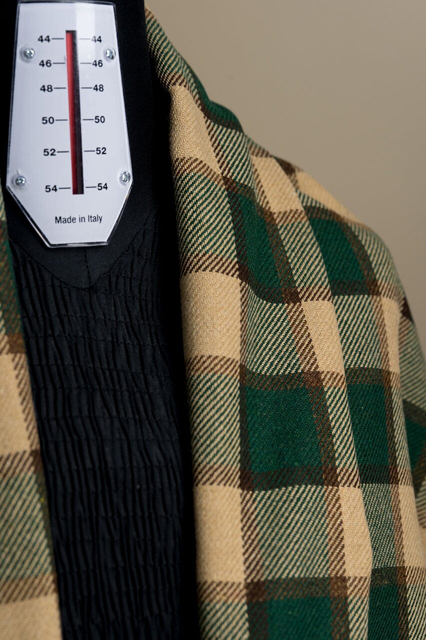 Vintage Suit Fabrics-Vintage V10470 Green brown Checks Jacketing -1.8m