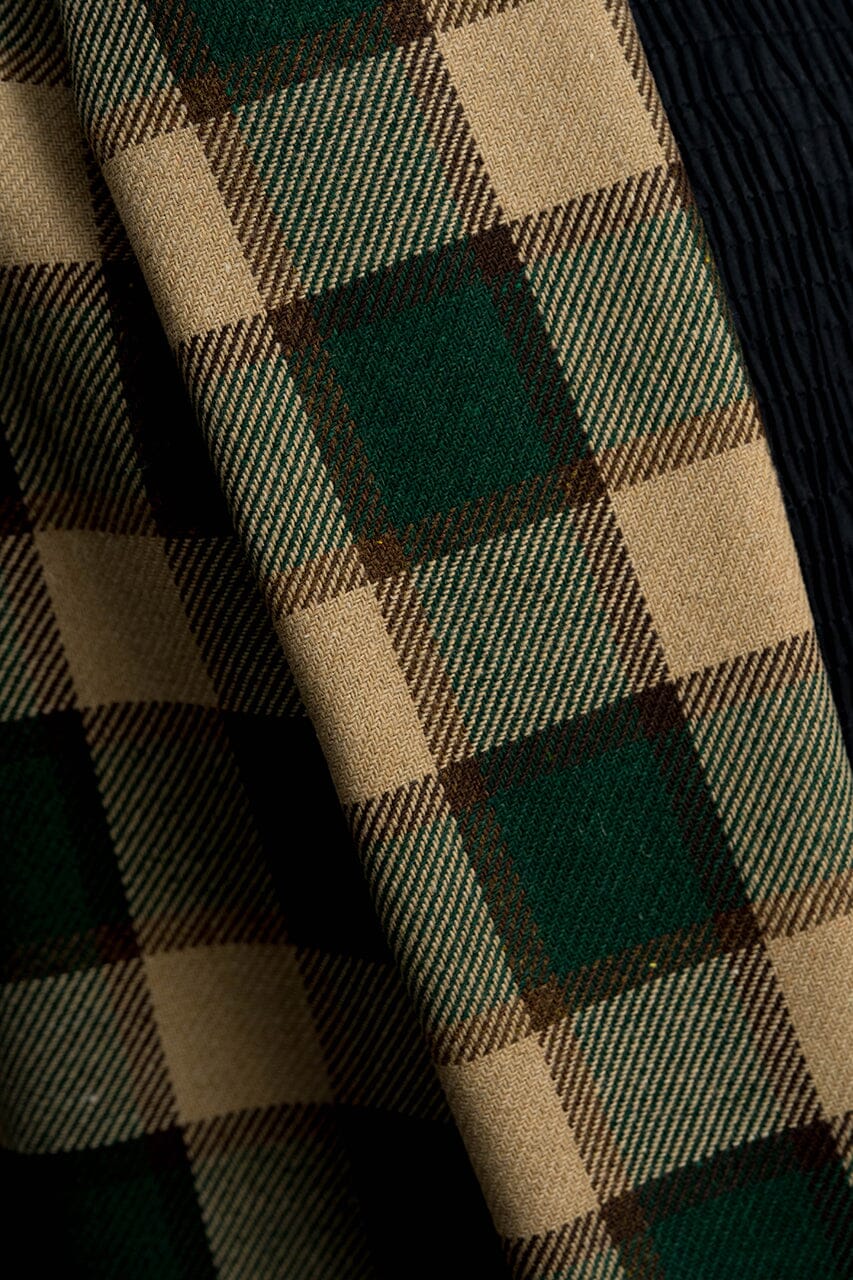 Vintage Suit Fabrics-Vintage V10470 Green brown Checks Jacketing -1.8m