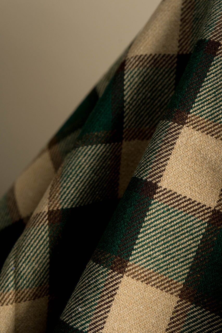 Vintage Suit Fabrics-Vintage V10470 Green brown Checks Jacketing -1.8m
