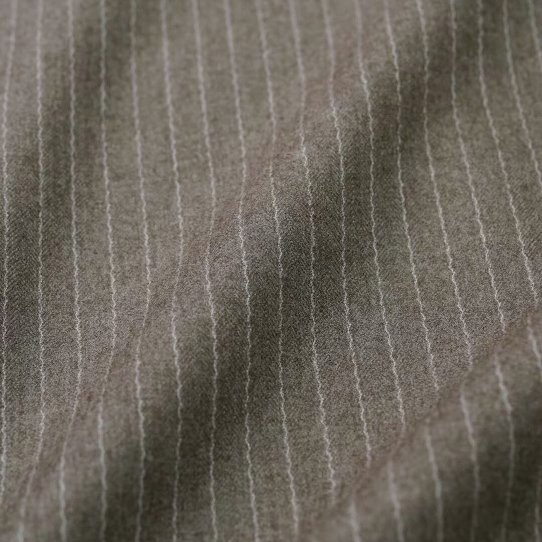 Vintage Suit Fabrics-Vintage V20074 Brown Pinstripe 80's Wool-B (2m)