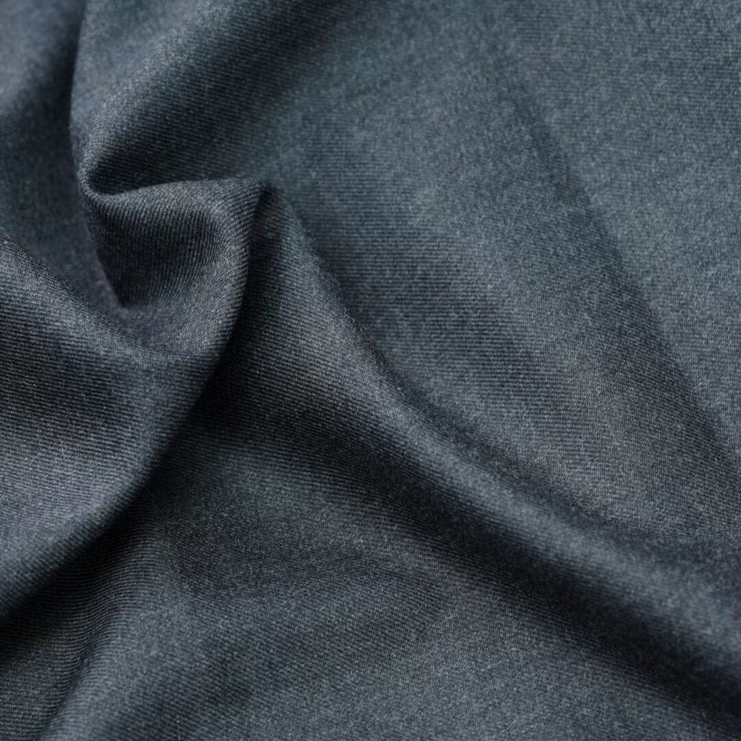 Vintage Suit Fabrics-Vintage V20078 Charcoal Plain Superfine Worsted Flannel-1.7m