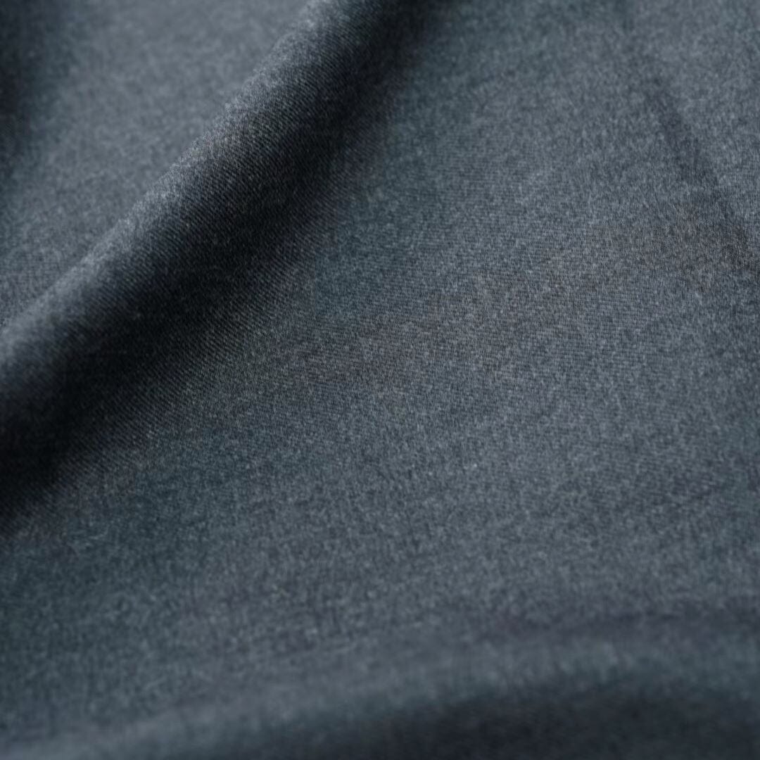 V20078 Charcoal Plain Superfine Worsted Flannel-1.7m Vintage Suit Fabrics Vintage