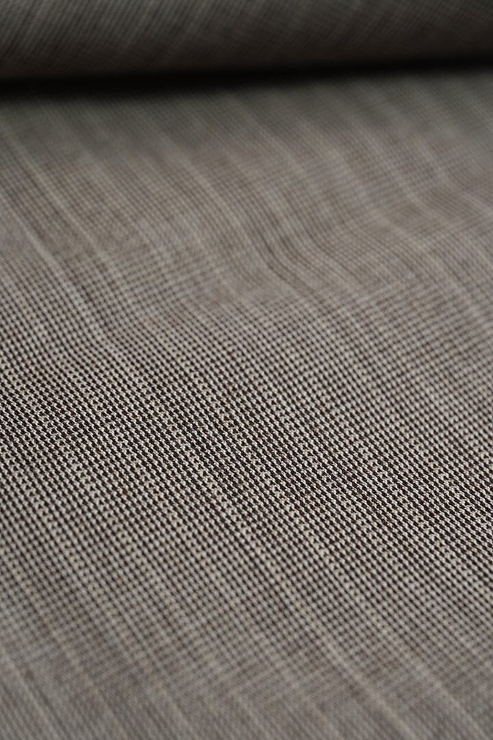 Vintage Suit Fabrics-Vintage V20092 Taupe Pin Head & Striped Wool-3m