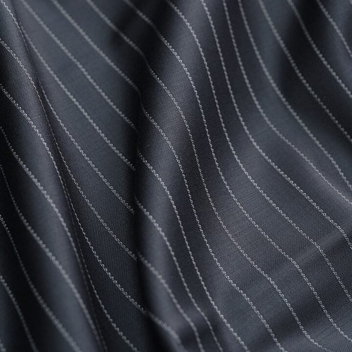 V20124 Black Base Ropestripe-2.9m Vintage Suit Fabrics Vintage