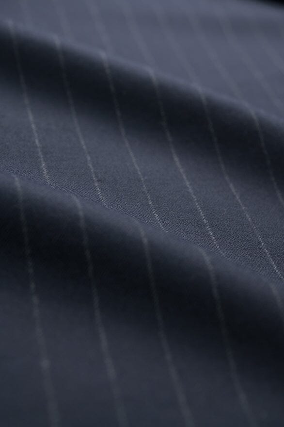 Vintage Suit Fabrics-Vintage V20136 Navy Stripe 130's Wool Cashmere Suiting -2.9m