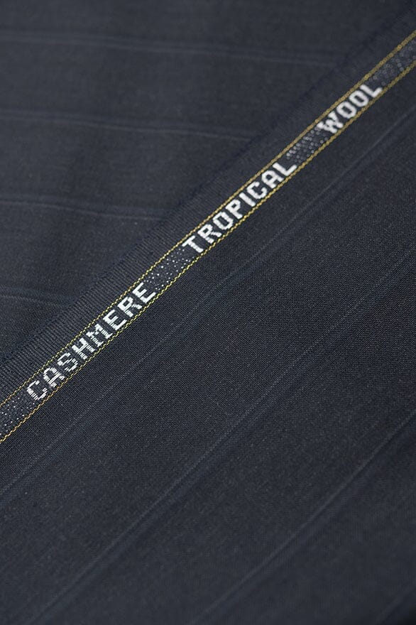 Vintage Suit Fabrics-Vintage V201367 Dark Grey Tropical Wool Cashmere Suiting - 3m
