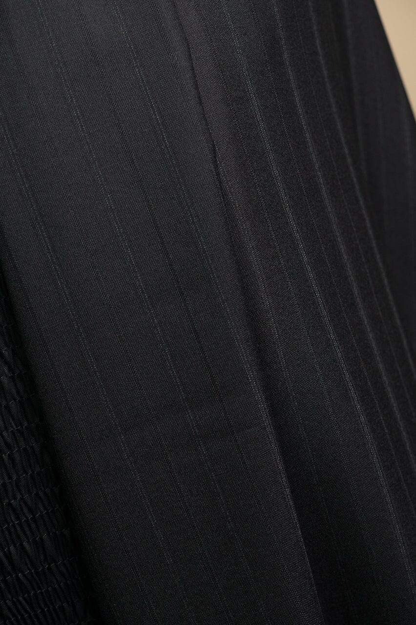 Vintage Suit Fabrics-Vintage V20194 Black Stripe 120's Wool Suiting-2.7m