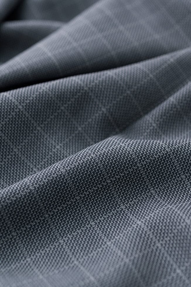 Vintage Suit Fabrics-Vintage V20225 Silver Grey Plaid Jacketing-2m