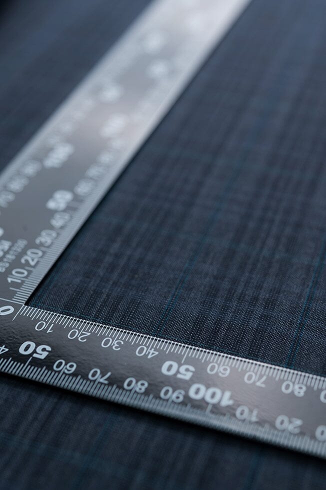 Vintage Suit Fabrics-Vintage V20240 Slate Blue Multi Plaid Jacketing -2.3m
