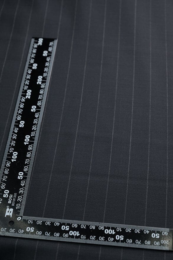 Vintage Suit Fabrics-Vintage V20250 Charcoal Stripe Suiting -3.2m