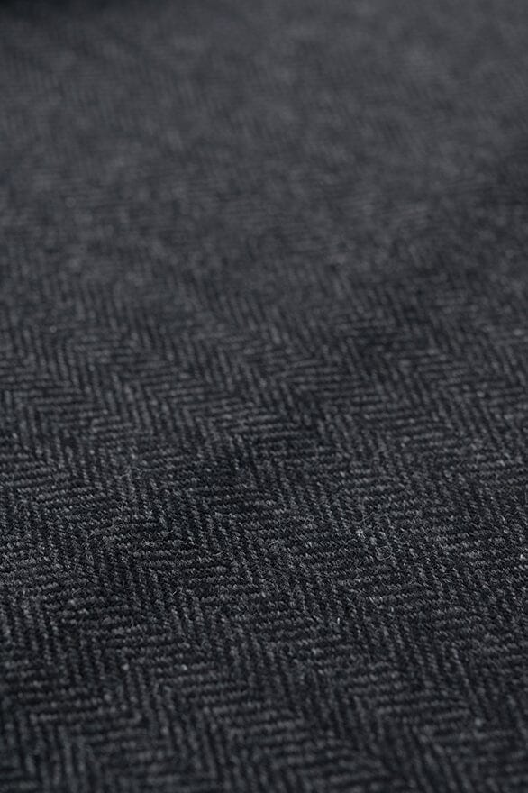 Vintage Suit Fabrics-Vintage V20328 Gray Herringbone Pure Wool Jacketing -1.7m