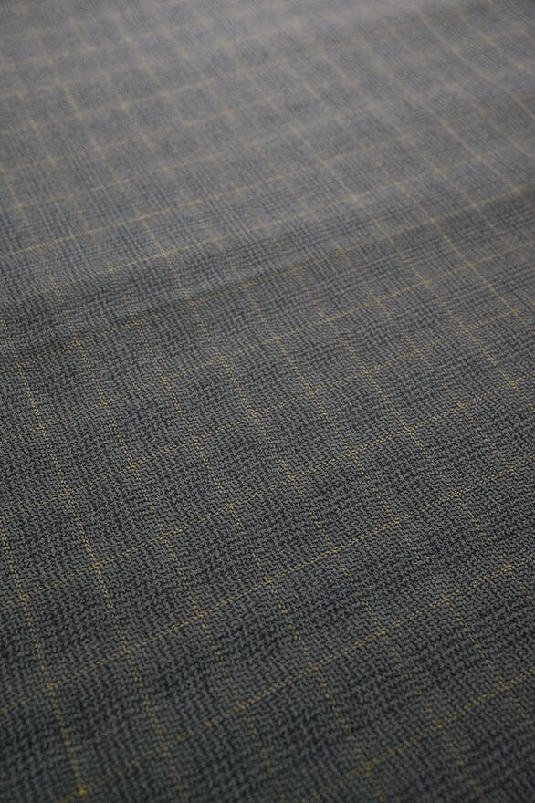 Vintage Suit Fabrics-Vintage V20374 Moss Green Windowpane Jacketing -1.8m