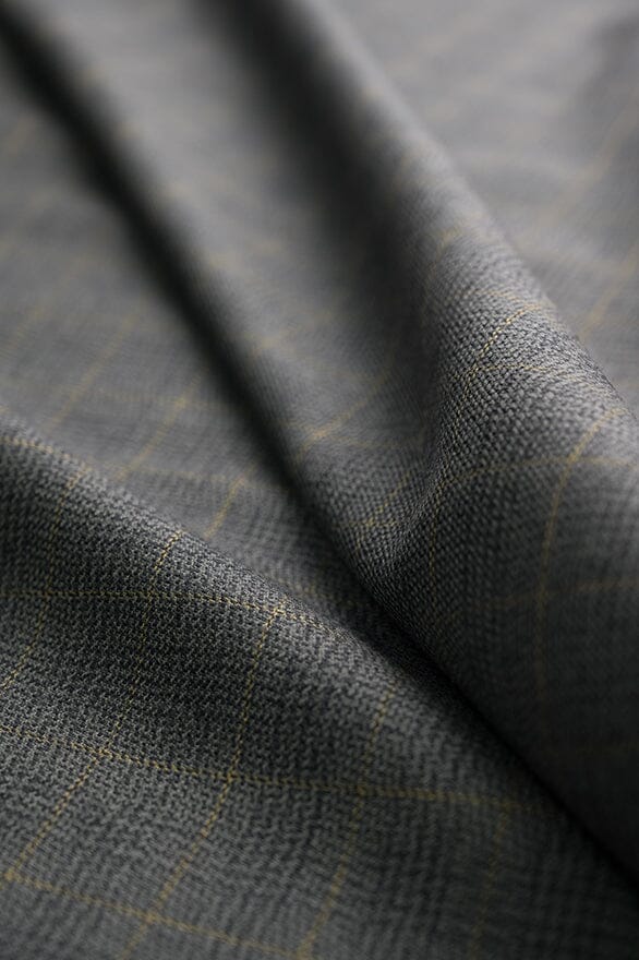 Vintage Suit Fabrics-Vintage V20374 Moss Green Windowpane Jacketing -1.8m