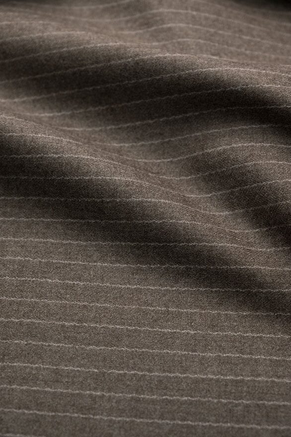 Vintage Suit Fabrics-Vintage V20393 Light Brown Stripe Pure Wool -2.3m
