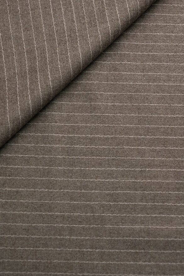 Vintage Suit Fabrics-Vintage V20393 Light Brown Stripe Pure Wool -2.3m