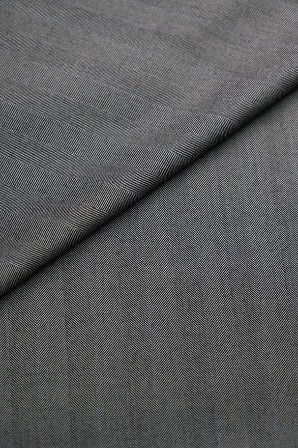 Vintage Suit Fabrics-Vintage V20396 Charcoal Herringbone Jacketing -1.8m