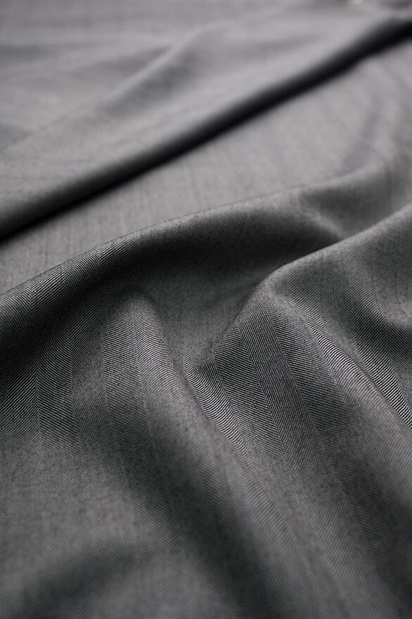 Vintage Suit Fabrics-Vintage V20396 Charcoal Herringbone Jacketing -1.8m