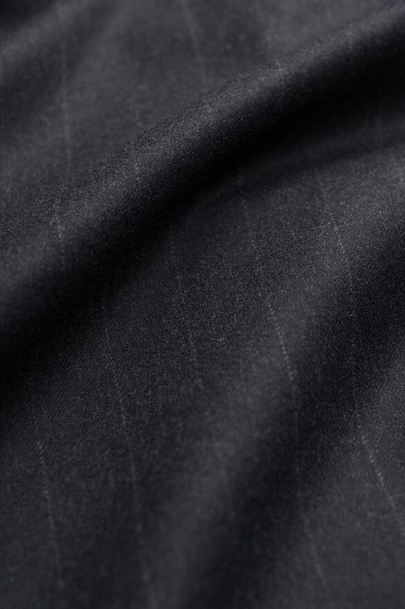 Vintage Suit Fabrics-Vintage V20409 Dark Charcoal Stripe Suiting - 3m