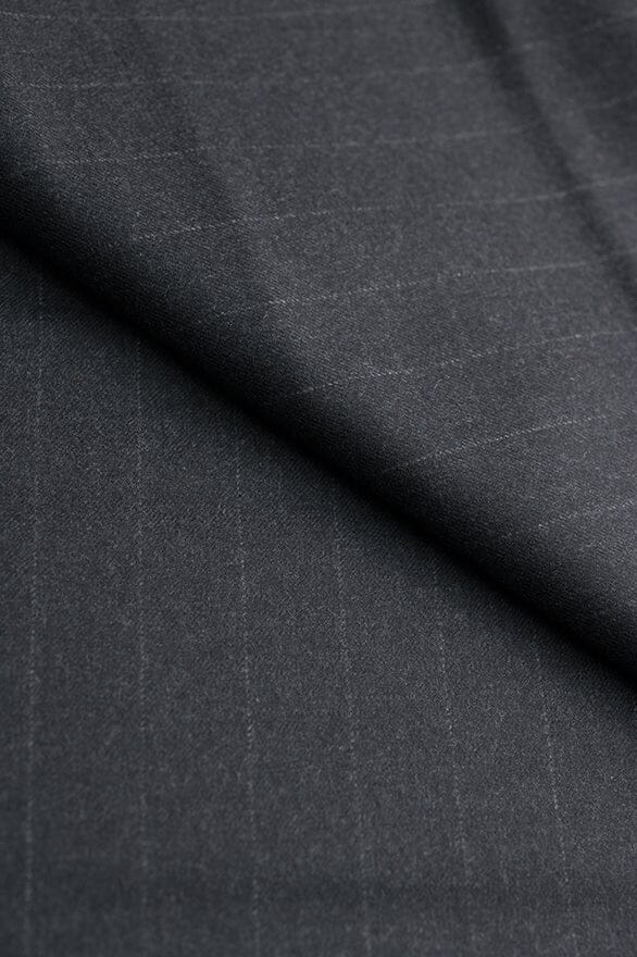 Vintage Suit Fabrics-Vintage V20409 Dark Charcoal Stripe Suiting - 3m