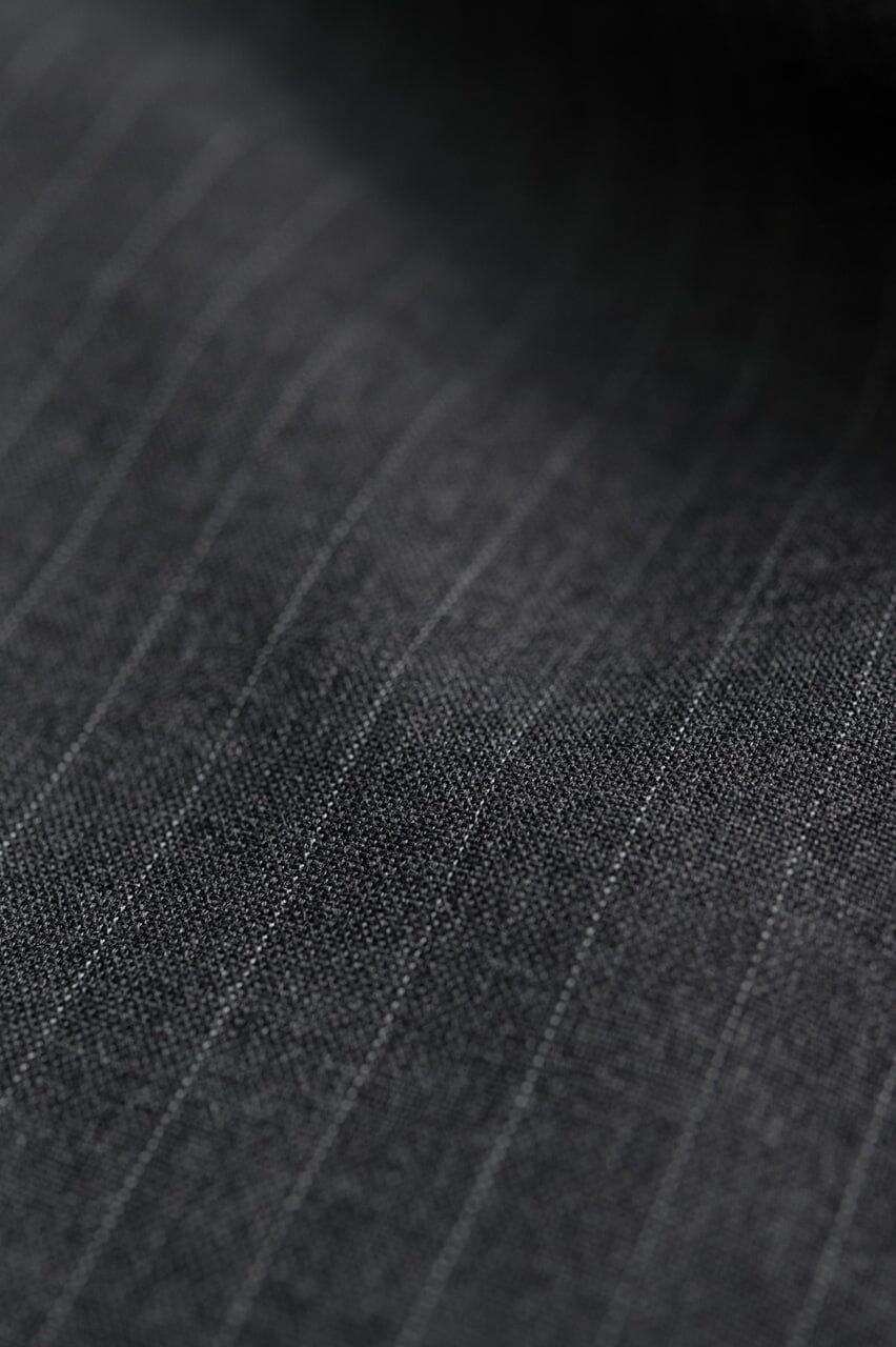 Vintage Suit Fabrics-Vintage V23002 Charcoal Stripe 130's Wool & Cashemere Suiting -3m