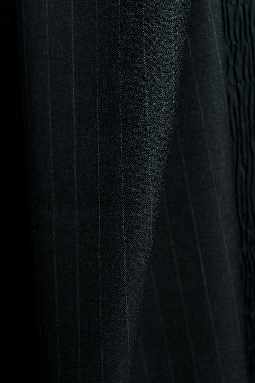 Vintage Suit Fabrics-Vintage V23049 Charcoal Stripe 150's Cashmere Wool Suiting -3m