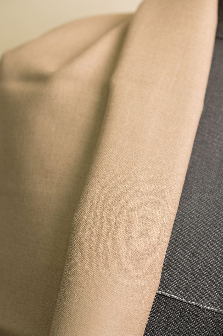 Vintage Suit Fabrics-Vintage V23064 Sand Plain Wool Suiting -1.5m