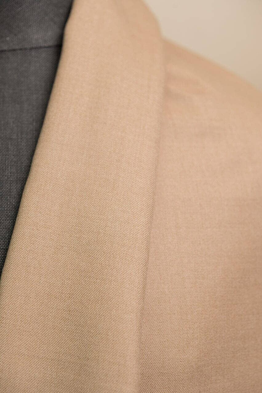 Vintage Suit Fabrics-Vintage V23064 Sand Plain Wool Suiting -1.5m