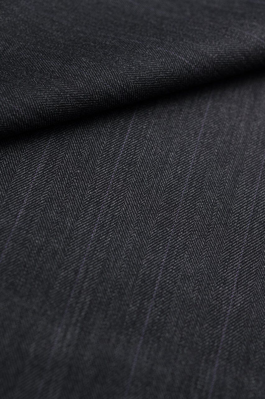 Vintage Suit Fabrics-Vintage V23082 Charcoal Purple Stripe 120's Cashmere Wool Suiting -2m