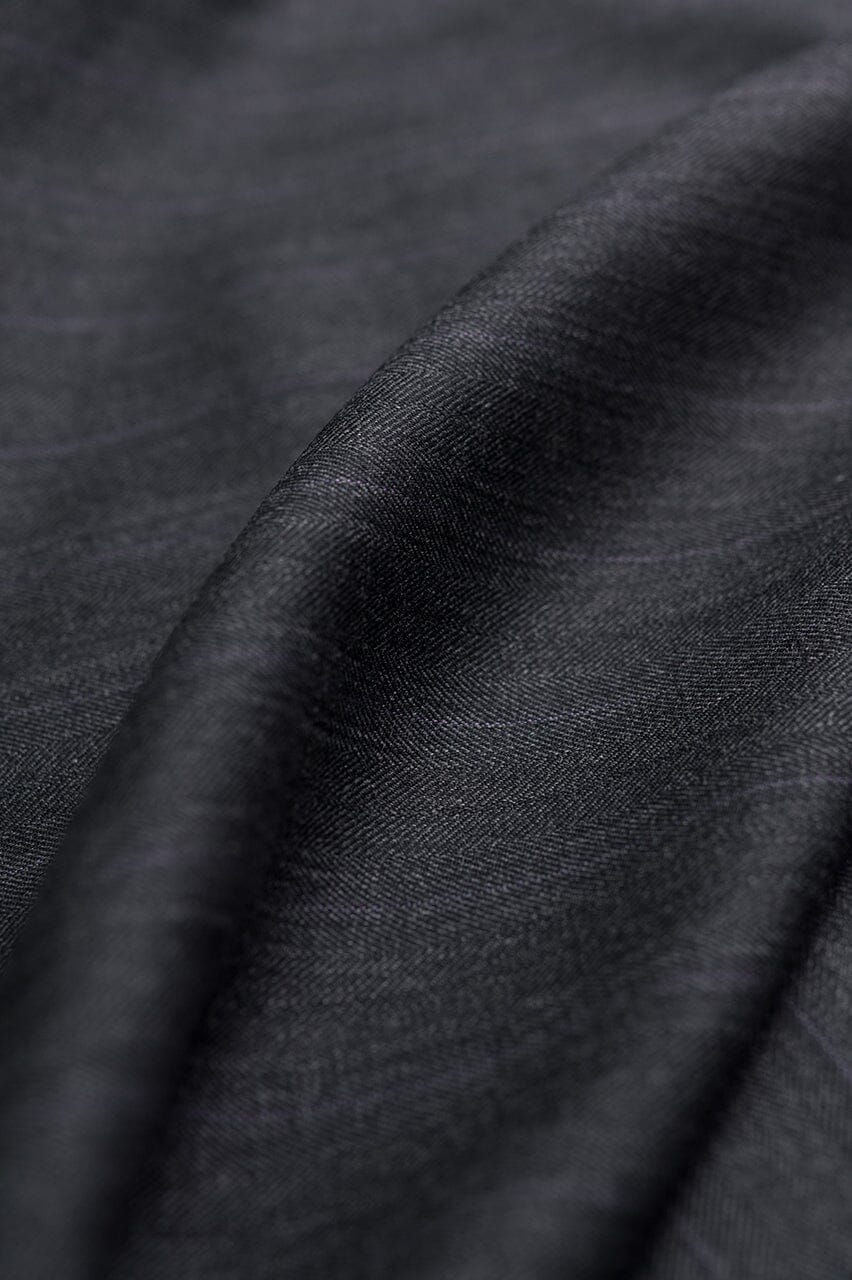 Vintage Suit Fabrics-Vintage V23082 Charcoal Purple Stripe 120's Cashmere Wool Suiting -2m