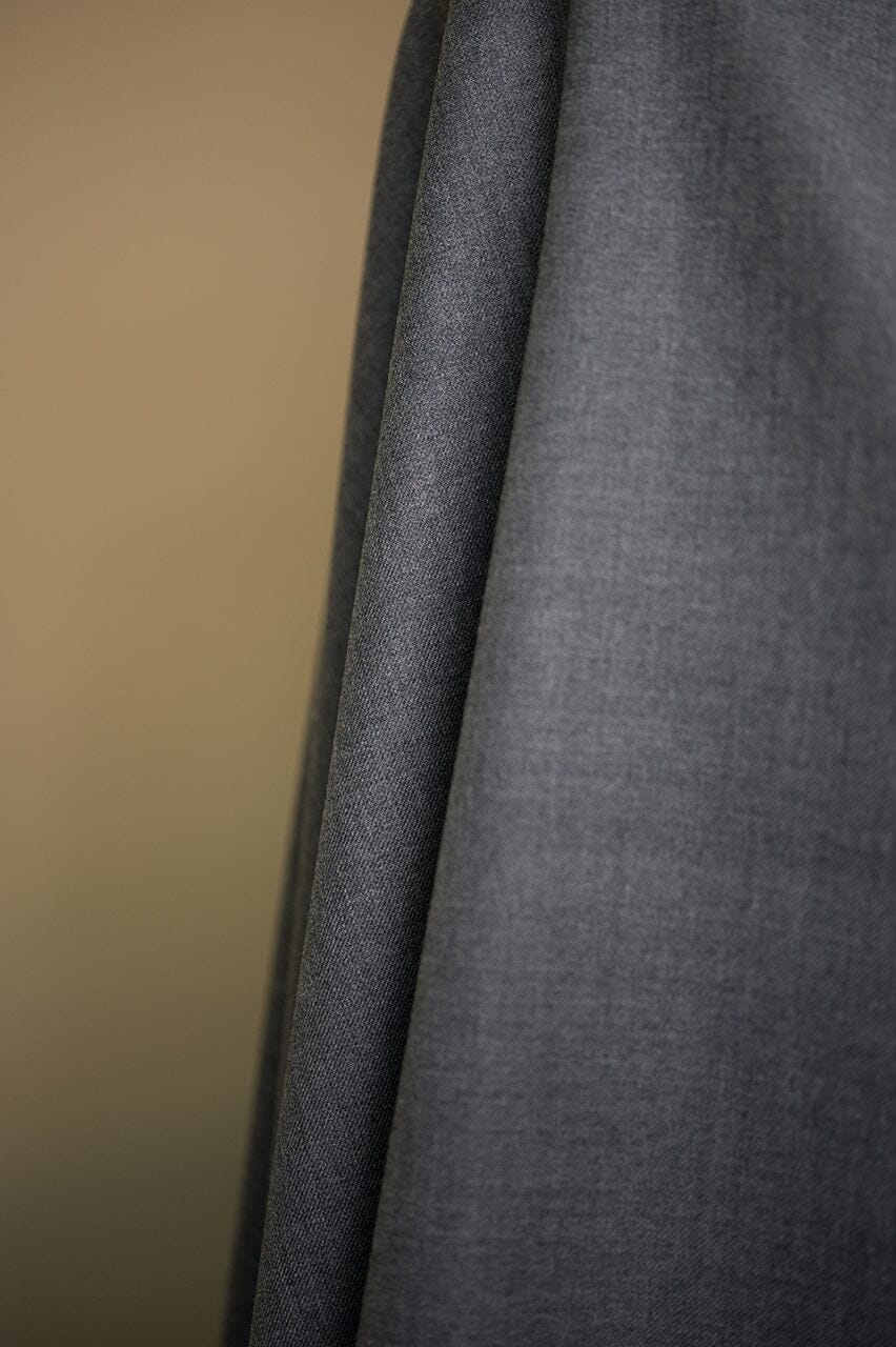 Vintage Suit Fabrics-Vintage V23161 Grey Plain Cashmere-1.8m