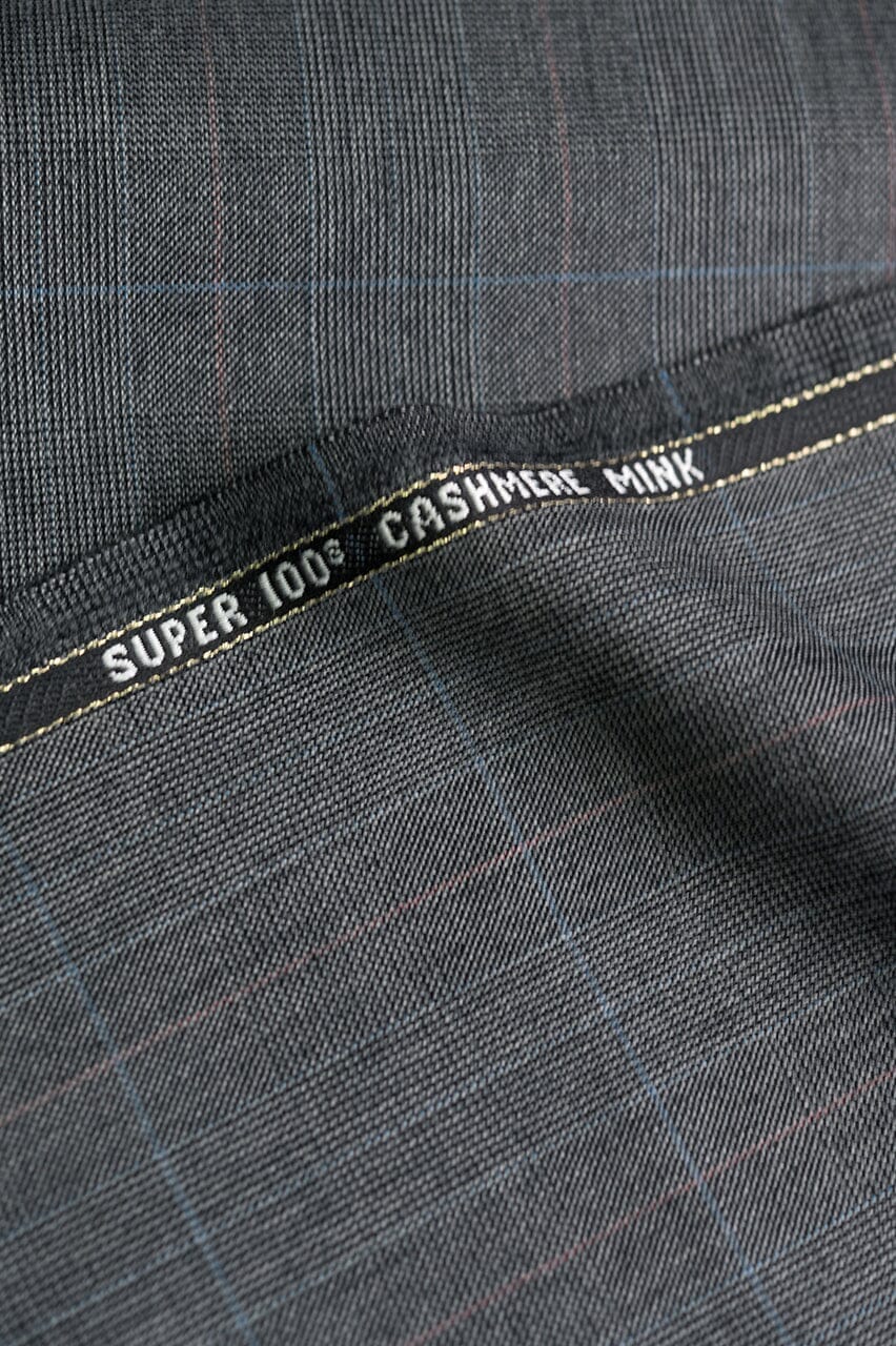 Vintage Suit Fabrics-Vintage V23217 Dark Grey PoW Suiting -3m