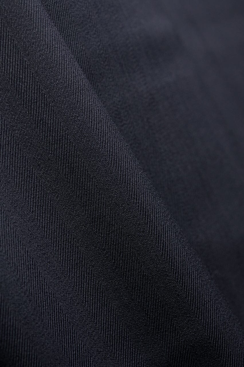 Vintage Suit Fabrics-Vintage V23292 Dark Navy Herringbone Wool Suiting -3m