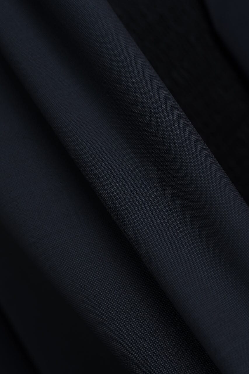 Vintage Suit Fabrics-Vintage V23321 Navy Plain Wool Suiting-3m