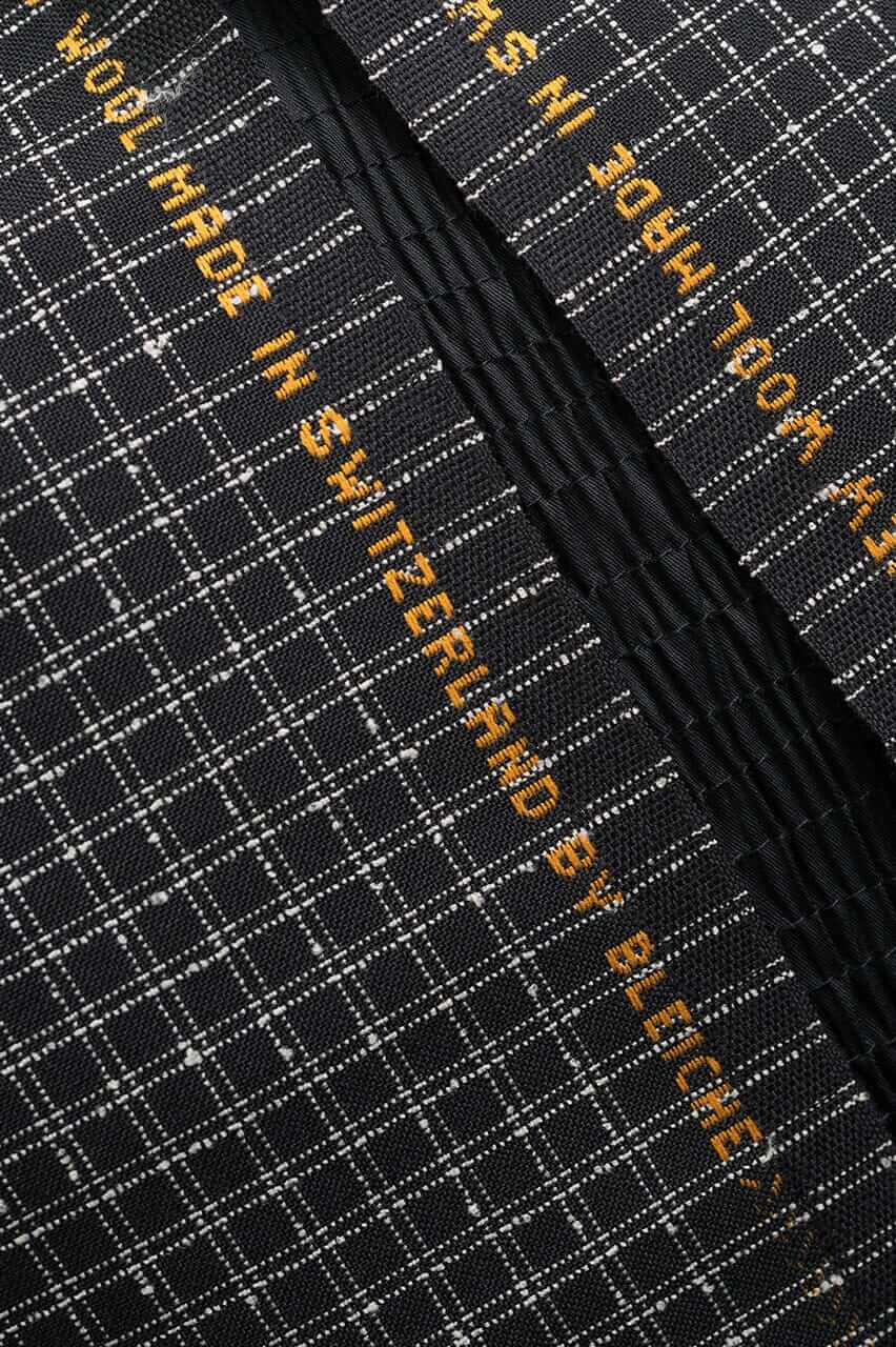 Vintage Suit Fabrics-Vintage V23342 Black Check Trevira&Wool Jacketing-1.7m