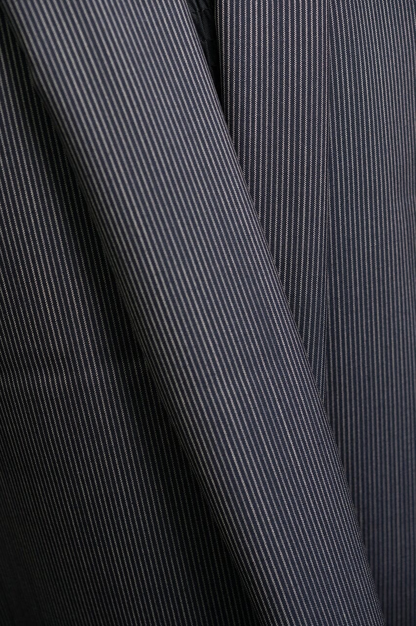 Vintage Suit Fabrics-Vintage V23390 Navy Stripe Wool Suiting-2.4m