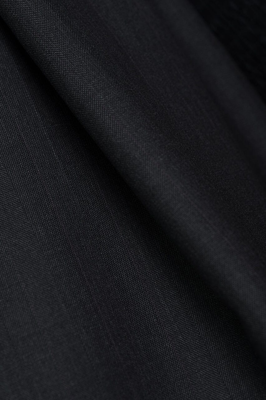 Vintage Suit Fabrics-Vintage V23433 Charcoal Stripe Wool&Cashmere Suiting-3m