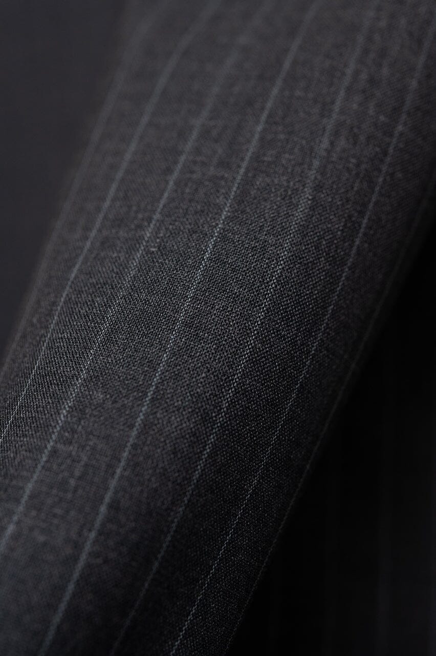 Vintage Suit Fabrics-Vintage V23478 Grey Pencil Stripe 120's Wool Suiting-3m