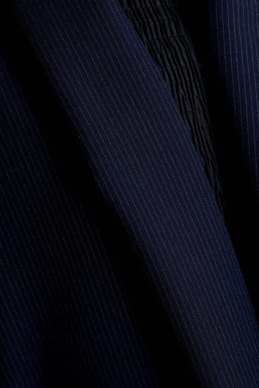 Vintage Suit Fabrics-Vintage V23510 Blue Stripe Wool Merino Cashmere Suiting -3.1m