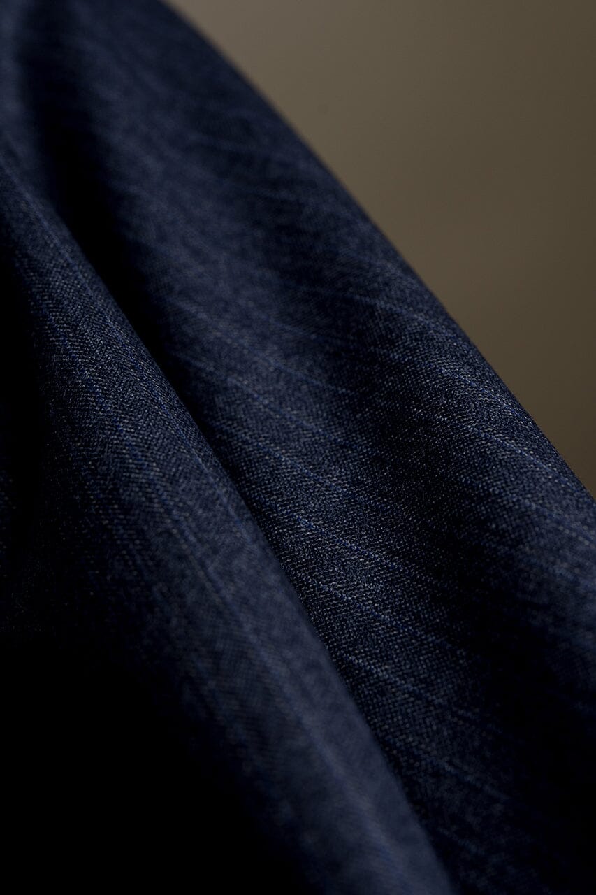 Vintage Suit Fabrics-Vintage V23511 Hield Blue Stripe Wool Suiting -3.1m