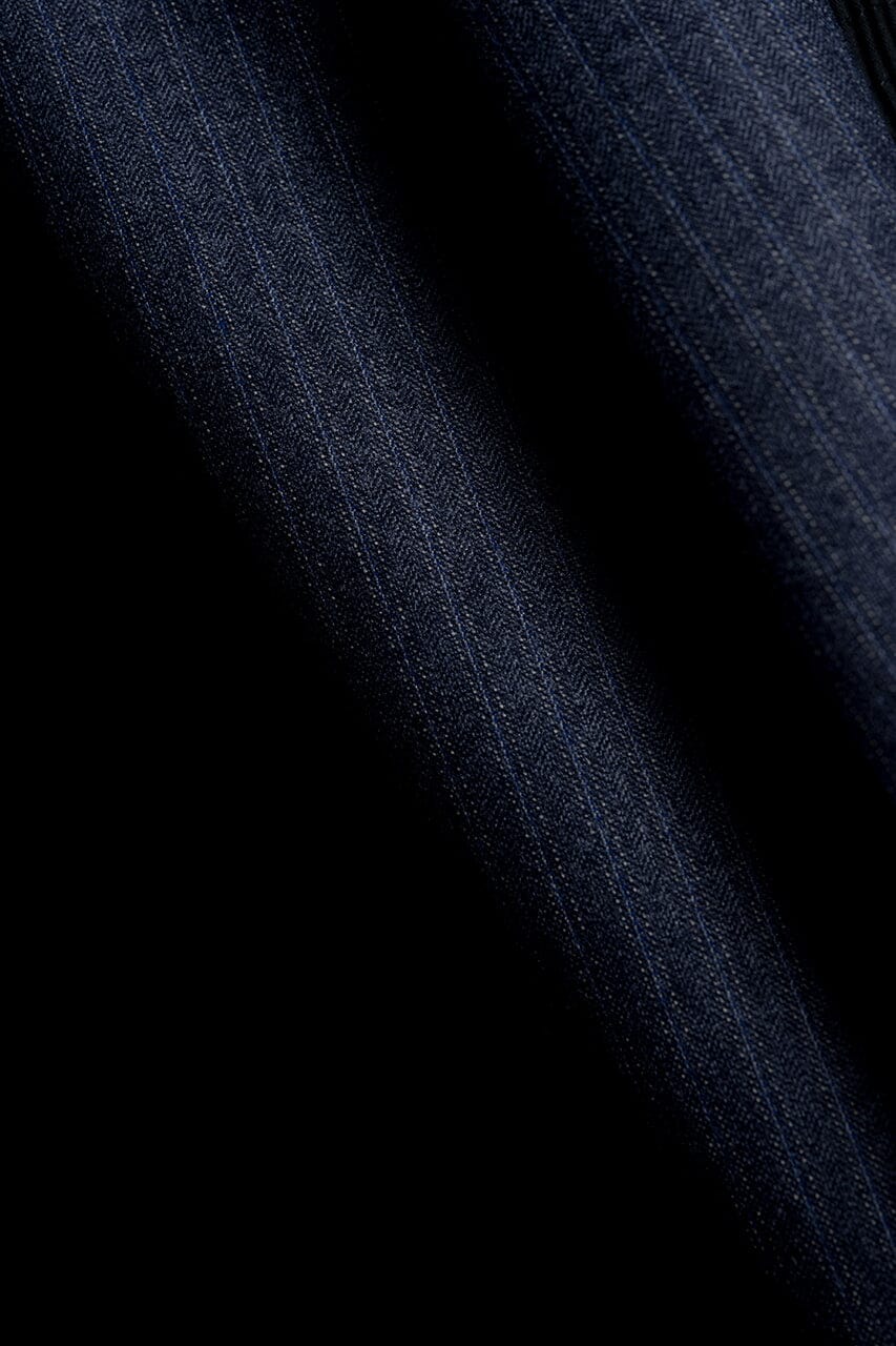 Vintage Suit Fabrics-Vintage V23511 Hield Blue Stripe Wool Suiting -3.1m